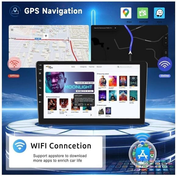 Rimoody 9 Inch Car Stereo Android Double Din Wireless Carplay Android Auto, Touc - Picture 5 of 9